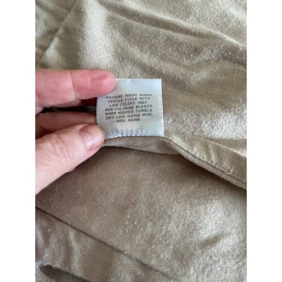 Set 2 Martha Stewart 26" Euro Cotton Flannel Pillow Shams Beige Off-white Leaves - Picture 5 of 10